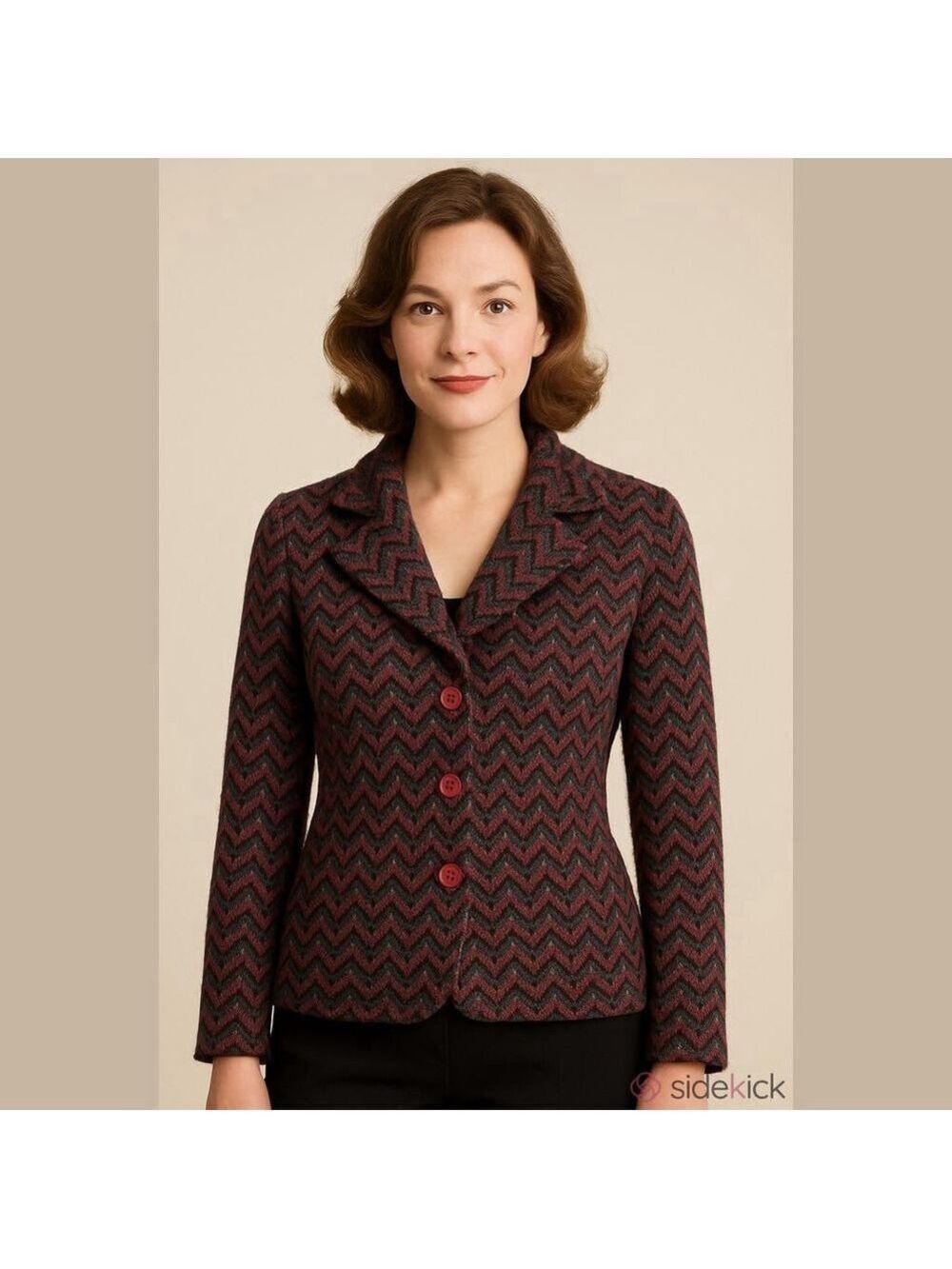 Vintage Maria Lisa Blazer XL Black Pink